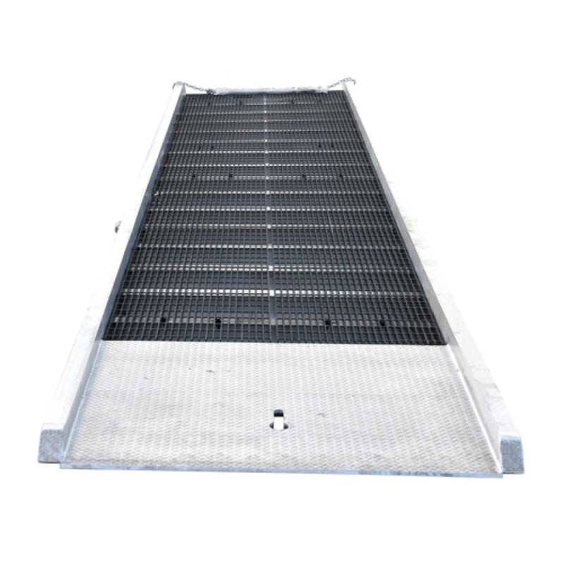Vestil Aluminum/Steel Yard Ramp Grating 74 In. x 30 Ft. 16,000 Lb. Capacity Silver - SY-167230