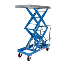 Vestil Carbon Steel Air/Hydraulic Scissor Lift Cart 47-1/2 In. x 24 In. Platform With Poly-On-Poly Casters 1,500 Lb. Capacity Blue/Silver - AIR-1500-D