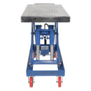 Vestil Carbon Steel Air/Hydraulic Scissor Lift Cart 47-1/4 In. x 24 In. Platform With Poly-On-Poly Casters 2,000 Lb. Capacity Blue/Silver - AIR-2000