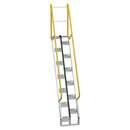 Vestil Galvanized Alternate Tread Stair 68 Degrees 49-3/4 In. x 23-1/2 In. x 137-3/4 In. 350 Lb. Capacity Silver - ATS-8-68-HDG
