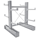 Vestil Galvanized Medium Duty Double Sided Cantilever Rack Set 36 In. Arms 16,400 Lb. Capacity Silver - MDU-C-6-36-G-SET