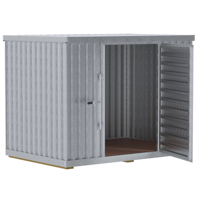 Vestil Galvanized Steel Single Storage Building 2,750 Lb. Floor Capacity Gray - STOR-96-G-W-1RH