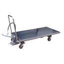 Vestil Partially Stainless Steel Air/Hydraulic Light Duty Scissor Lift Cart 63 In. x 31-1/2 In. Platform With Poly-On-Poly Casters 1,000 Lb. Capacity Silver - AIR-1000-LD-PSS