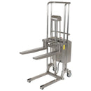 Vestil Partially Stainless Steel Portable DC Powered Hefti-Lift 44 In. x 68 In. 880 Lb. Capacity Silver - HYD-10-DC-SS