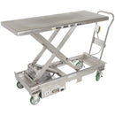 Vestil Stainless Steel12V DC Long Deck Cart 1000 Lb. Capacity Silver - CART-1000-LD-DC-SS