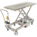 Vestil Stainless Steel12V DC Long Deck Cart 1000 Lb. Capacity Silver - CART-1000-LD-DC-SS