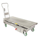 Vestil Stainless Steel12V DC Long Deck Cart 1000 Lb. Capacity Silver - CART-1000-LD-DC-SS