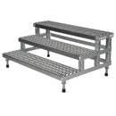 Vestil Stainless Steel Adjustable Step Mate Stand 3 Step 33-7/8 In. x 47-3/4 In. x 22-1/4 In. 500 Lb. Capacity Silver - ASP-48-3-SS