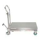 Vestil Stainless Steel Hydraulic Cart 19-1/2 In. x 31-1/2 In. 550 Lb. Capacity Silver - CART-550-SS