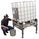 Vestil Stainless Steel Intermediate Bulk Container Tilt Stand with Fork Pockets and Adjustable Legs 49-3/4 In. x 50-1/2 In. 4400 Lb. Capacity Silver - IBC-TLT-FPL-SS
