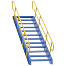 Vestil Steel 12 Step Modular Style Stairway Top Step 84 In. 1,000 Lb. Capacity Blue / Yellow - STAIR-84