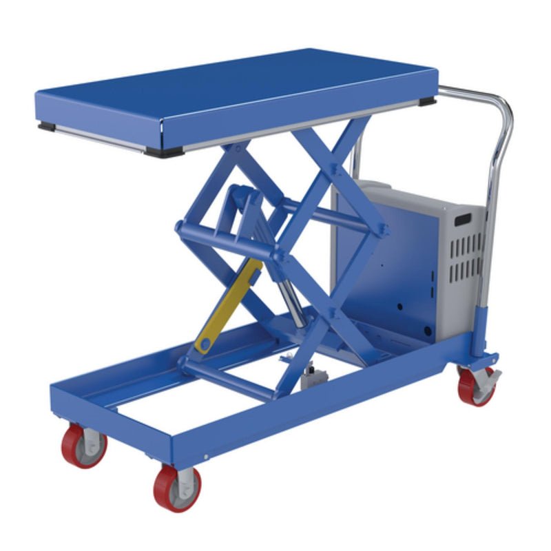 Vestil Steel 12V DC Hydraulic Elevating Cart 20 In. x 40 In. 750 Lb. Capacity Blue - CARTD-750-2040-DC