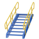 Vestil Steel 8 Step Modular Style Stairway Top Step 60 In. 1,000 Lb. Capacity Blue / Yellow - STAIR-60