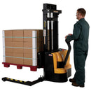 Vestil Steel Adjustable Double Mast Stacker 101 In. Raised Height 2200 Lb. Capacity Black / Yellow - S-101-AA-DM