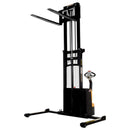 Vestil Steel Adjustable Double Mast Stacker 101 In. Raised Height 2200 Lb. Capacity Black / Yellow - S-101-AA-DM