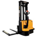 Vestil Steel Adjustable Double Mast Stacker 101 In. Raised Height 2200 Lb. Capacity Black / Yellow - S-101-AA-DM