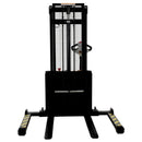 Vestil Steel Adjustable Double Mast Stacker 101 In. Raised Height 2200 Lb. Capacity Black / Yellow - S-101-AA-DM