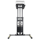 Vestil Steel Adjustable Double Mast Stacker 118 In. Raised Height Variable Speed 2200 Lb. Capacity Black - S2-118-AA-VS