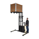Vestil Steel Adjustable Double Mast Stacker 125 In. Raised Height 2200 Lb. Capacity Black / Yellow - S-125-AA-DM