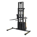 Vestil Steel Adjustable Double Mast Stacker 125 In. Raised Height 2200 Lb. Capacity Black / Yellow - S-125-AA-DM