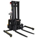 Vestil Steel Adjustable Extendable Fork Stacker 118 In. Raised Height 1500 Lb. Capacity Black / Yellow - S-118-AA-FR