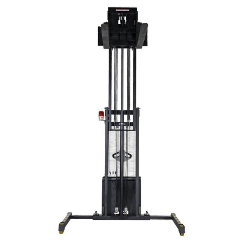 Vestil Steel Adjustable Extendable Fork Stacker 118 In. Raised Height 1500 Lb. Capacity Black / Yellow - S-118-AA-FR