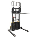 Vestil Steel Adjustable Powered Lift Stacker 114 In. Raised Height 2,600 Lb. Capacity Black - S-114-AA-LION