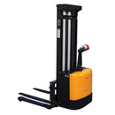 Vestil Steel Adjustable Powered Lift Stacker 118 In. Raised Height 2000 Lb. Capacity Black / Yellow - S-118-AA