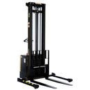 Vestil Steel Adjustable Powered Lift Stacker 150 In. Raised Height 2000 Lb. Capacity Black / Yellow - S-150-AA
