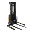 Vestil Steel Adjustable Stacker with Power Traction Drive System 137 In. Raised Height 2,000 Lb. Capacity Black / Yellow - SL-137-AA-PTDS