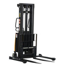 Vestil Steel Adjustable Stacker with Powered Lift 118 In. Raised Height 2,000 Lb. Capacity Black / Yellow - SL-118-AA