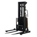 Vestil Steel Adjustable Stacker with Powered Lift 118 In. Raised Height 2,000 Lb. Capacity Black / Yellow - SL-118-AA