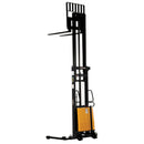 Vestil Steel Adjustable Stacker with Powered Lift 150 In. Raised Height 2,000 Lb. Capacity Black / Yellow - SL-150-AA