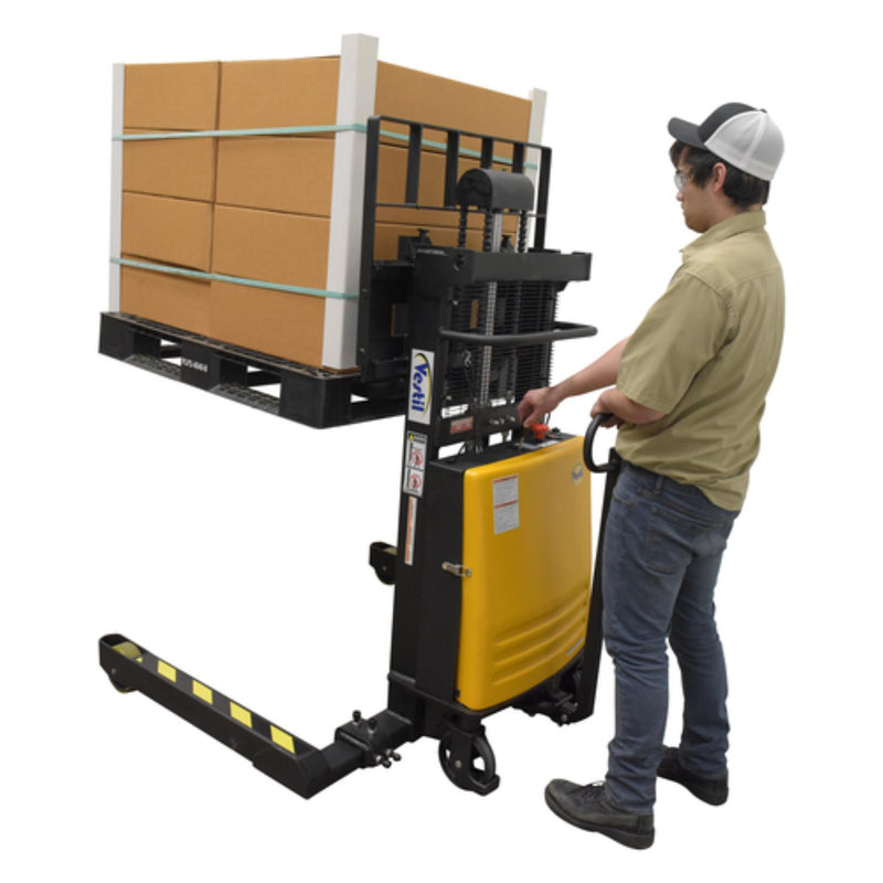 Vestil Steel Adjustable Stacker with Powered Lift 36 In. Raised Height 3,000 Lb. Capacity Black - SL3-36-AA
