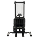 Vestil Steel Adjustable Stacker with Powered Lift 63 In. Raised Height 2,000 Lb. Capacity Black/Yellow - SL-63-AA