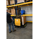 Vestil Steel Adjustable Stacker with Powered Lift 63 In. Raised Height 2,000 Lb. Capacity Black/Yellow - SL-63-AA