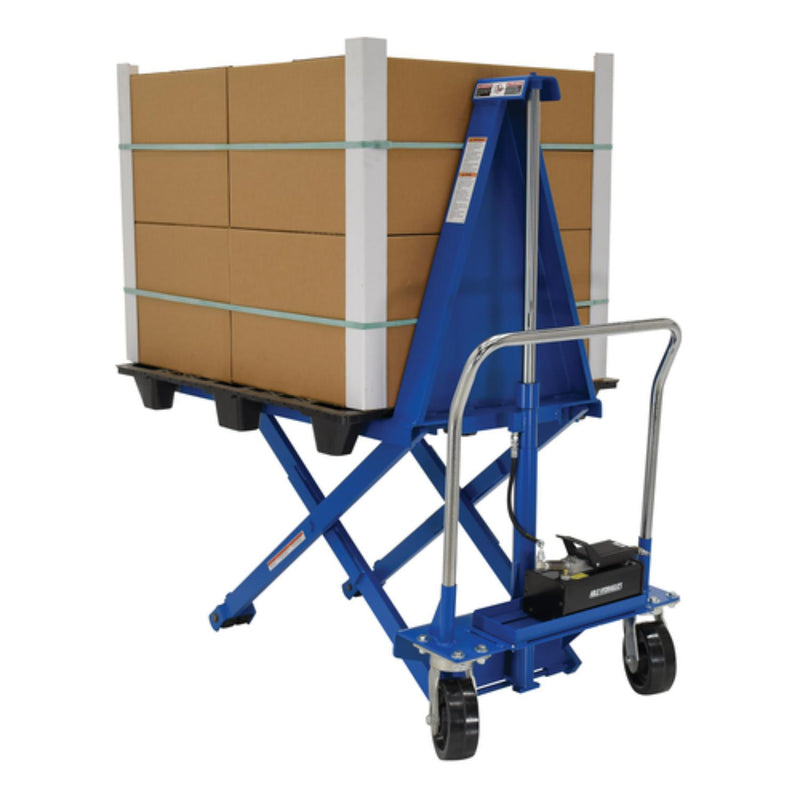 Vestil Steel Air Reciprocating Powered High Lift Table 27 In. x 48 In. 2500 Lb. Capacity - HIPM-2748-AIR