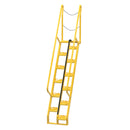 Vestil Steel Alternate Tread Stair 56 Degrees 65-3/4 In. x 23-1/2 In. x 126-3/4 In. 350 Lb. Capacity Yellow - ATS-7-56