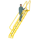 Vestil Steel Alternate Tread Stair 56 Degrees 89-3/4 In. x 23-1/2 In. x 162-3/8 In. 350 Lb. Capacity Yellow - ATS-10-56