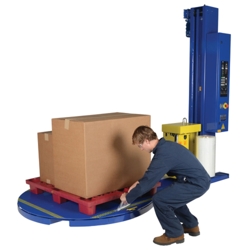 Vestil Steel Auto Wrap Stretch Wrap Machine 60 In. Turntable Diameter 4,000 Lb. Capacity Blue - SWA-60-AW