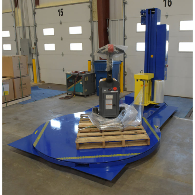 Vestil Steel Auto Wrap Stretch Wrap Machine 78-3/4 In. Turntable Diameter 4,000 Lb. Capacity Blue - SWA-82-AW