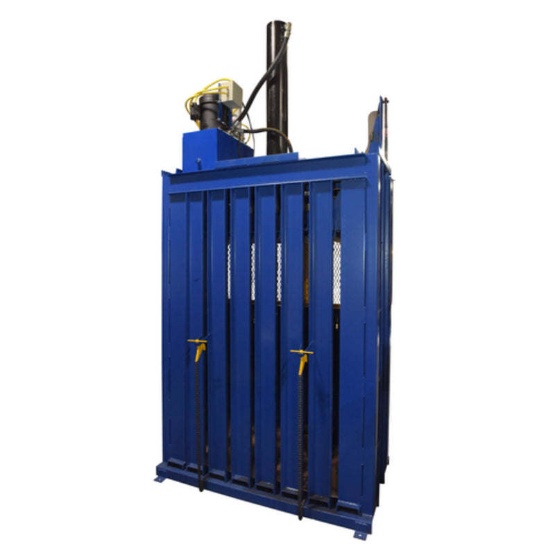 Vestil Steel Cardboard Baler 60 in x 30 in x 42 in 1100 lb Capacity Blue / Yellow - CBB-3000-37