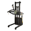Vestil Steel DC Powered Drum Lifter/Rotator/Transporter with Scale 34-5/8 In. x 61-13/16 In. x 85-7/16 In. 550 Lb. Capacity Black/Yellow - DRUM-LRT-DC-SCL