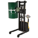 Vestil Steel DC Powered Drum Lifter/Rotator/Transporter with Scale 34-5/8 In. x 61-13/16 In. x 85-7/16 In. 550 Lb. Capacity Black/Yellow - DRUM-LRT-DC-SCL