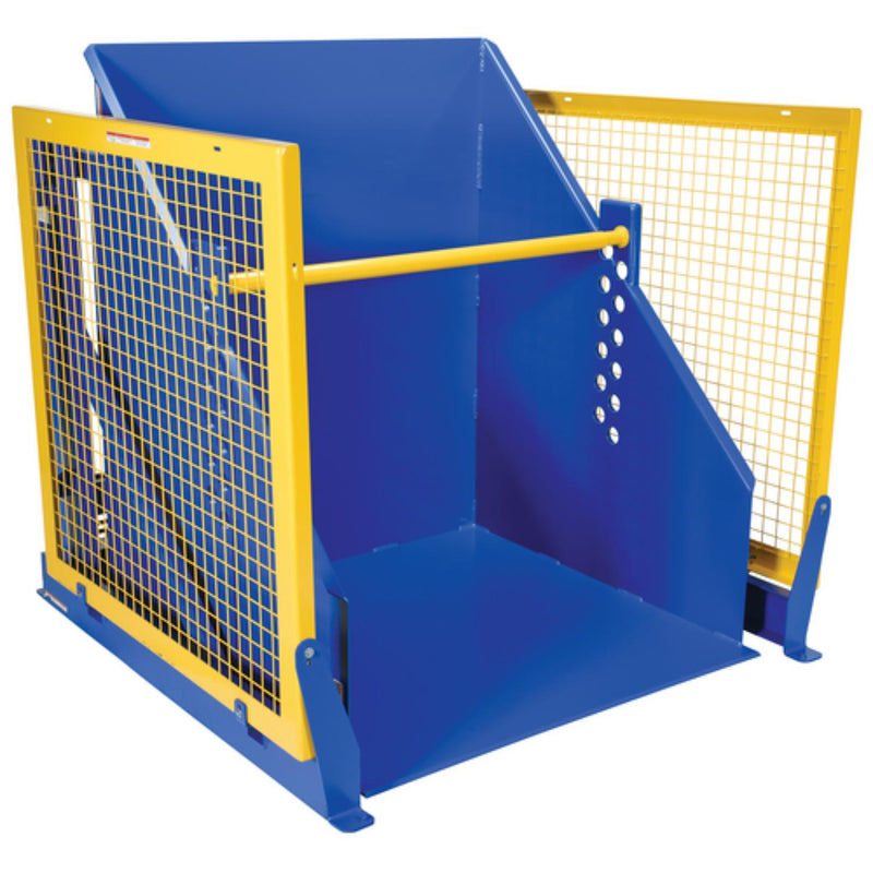Vestil Steel Electric Hydraulic Box Dumper 60 In. Dump Height 4,000 Lb. Capacity Blue - HBD-4-60