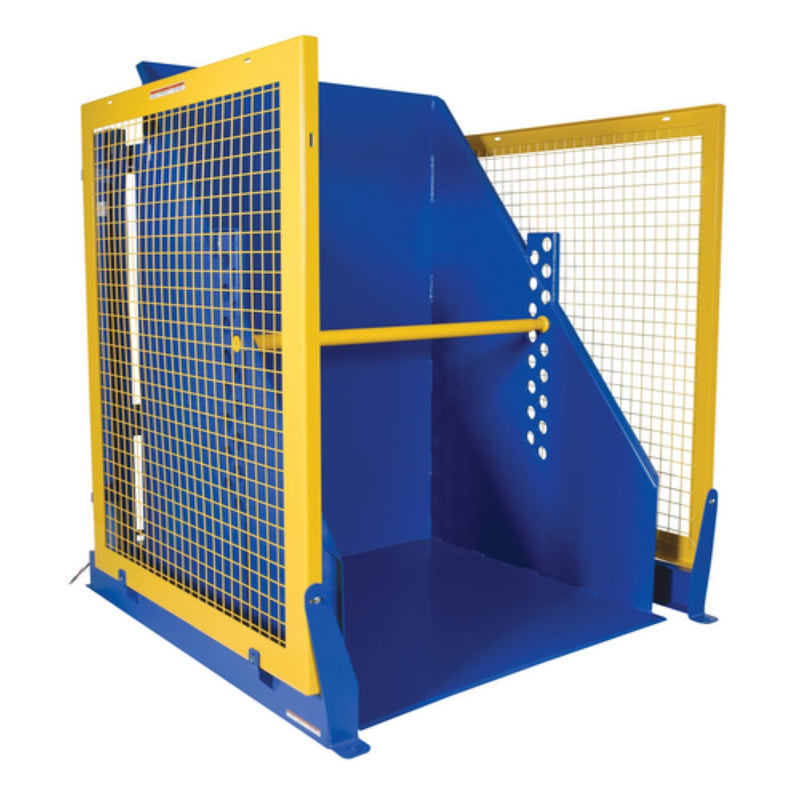 Vestil Steel Electric Hydraulic Box Dumper 60 In. Dump Height 2,000 Lb. Capacity Blue - HBD-2-60