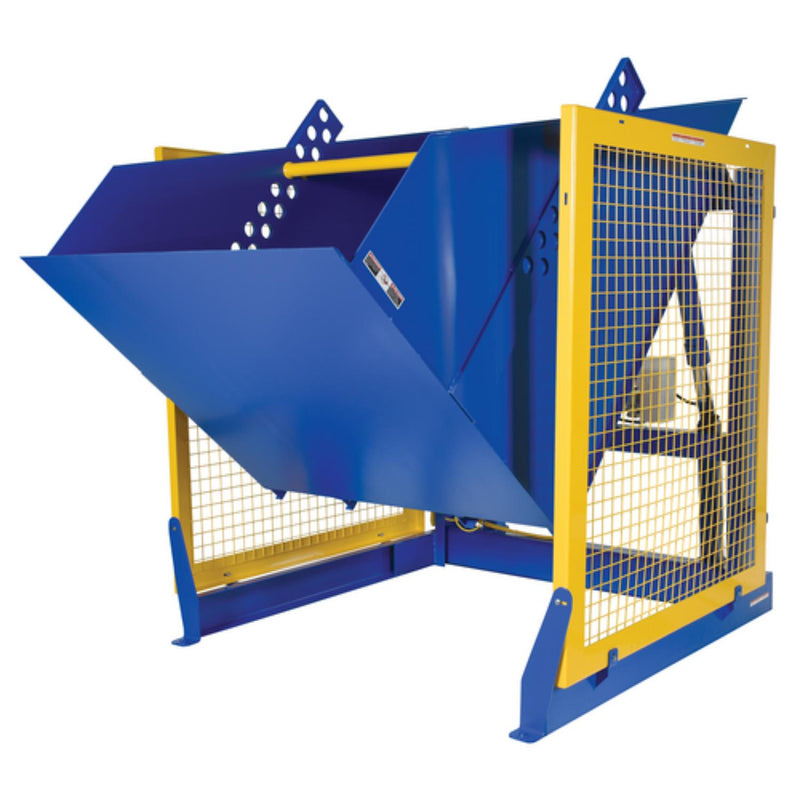 Vestil Steel Electric Hydraulic Box Dumper 60 In. Dump Height 2,000 Lb. Capacity Blue - HBD-2-60