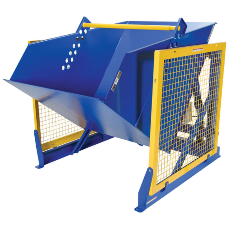 Vestil Steel Electric Hydraulic Box Dumper 60 In. Dump Height 6,000 Lb. Capacity Blue - HBD-6-60