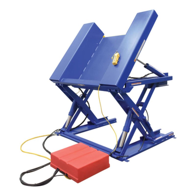 Vestil Steel Electric Hydraulic Ground Lift Table with Tilt 44 In. x 52 In. 4000 Lb. Capacity Blue - EHLTGT-4452-4-36