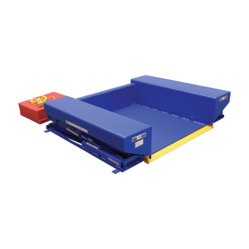 Vestil Steel Electric Hydraulic Ground Lift Table with Tilt 44 In. x 72 In. 2000 Lb. Capacity Blue - EHLTGT-4472-2-48